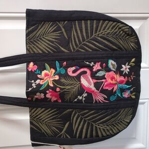 Johnny Was Nohea Embroidered Linen Tote Bag NWT